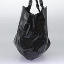 Salvatore Ferragamo Shoulder Bag Enamel Black Gold Auth bs24560-3