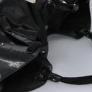 Salvatore Ferragamo Shoulder Bag Enamel Black Gold Auth bs24560-6