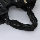 Salvatore Ferragamo Shoulder Bag Enamel Black Gold Auth bs24560-7