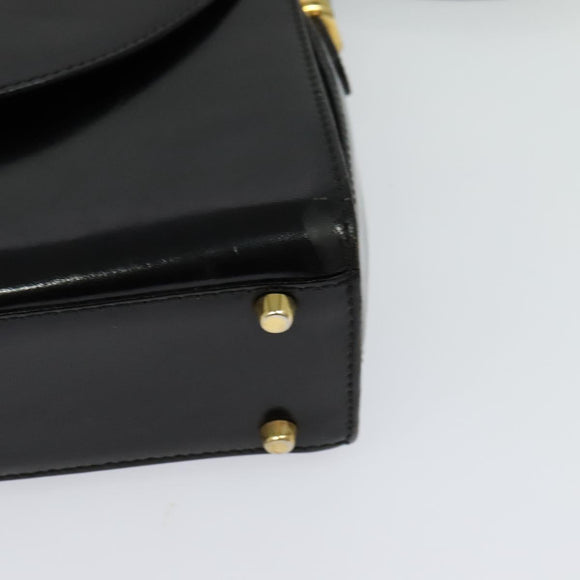 BALLY Shoulder Bag Leather Black Gold Auth bs24565