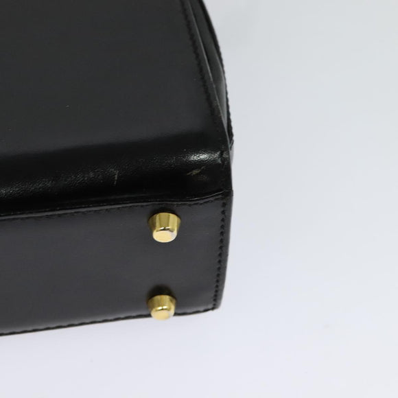 BALLY Shoulder Bag Leather Black Gold Auth bs24565