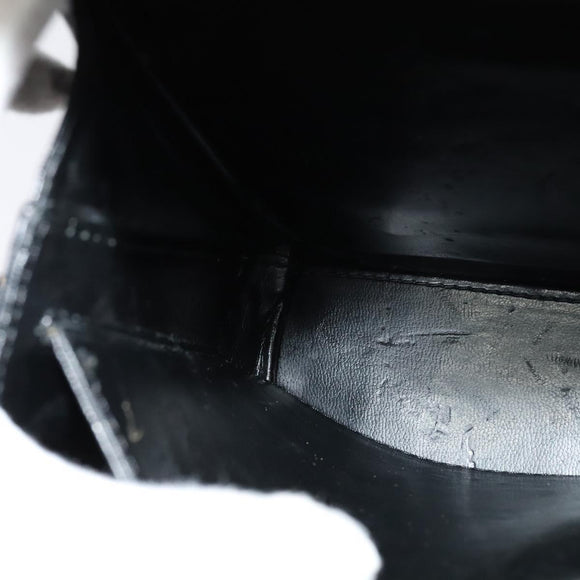 BALLY Shoulder Bag Leather Black Gold Auth bs24565