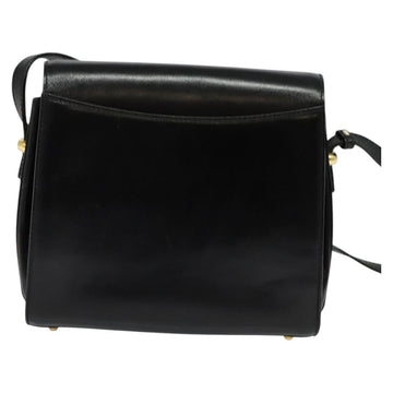 BALLY Shoulder Bag Leather Black Gold Auth bs24565 - 0