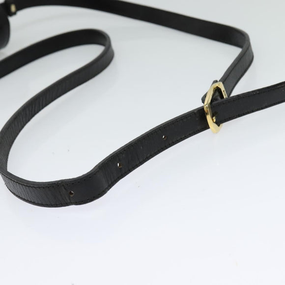 BALLY Shoulder Bag Leather Black Gold Auth bs24565