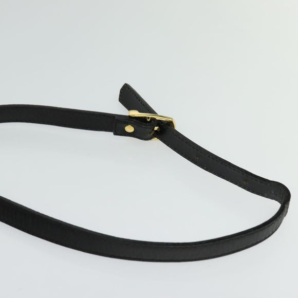 BALLY Shoulder Bag Leather Black Gold Auth bs24565