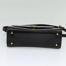 BALLY Shoulder Bag Leather Black Gold Auth bs24565-5