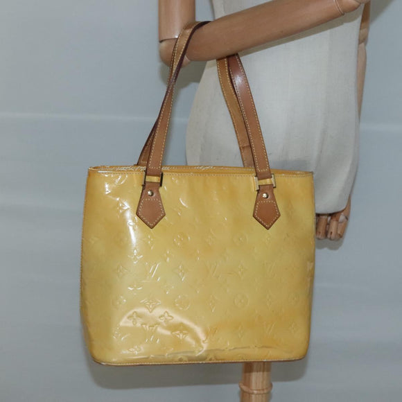 LOUIS VUITTON Monogram Vernis Houston Hand Bag Gris M91053 LV Auth bs24577