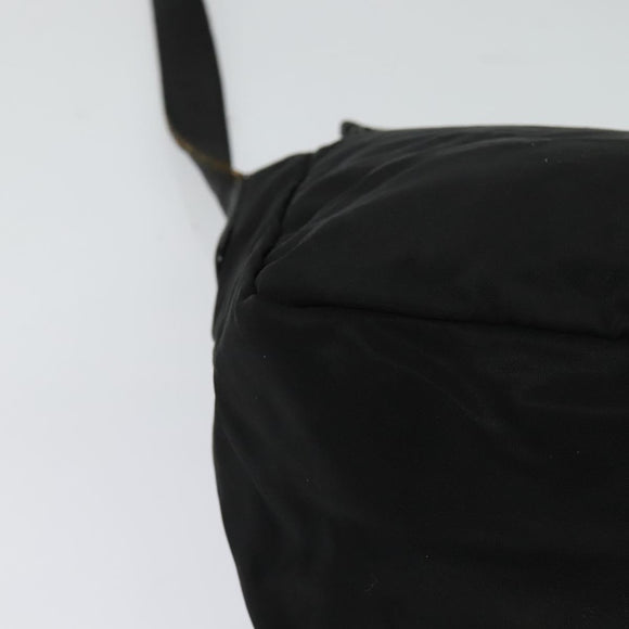 PRADA Shoulder Bag Leather Black Auth bs24581