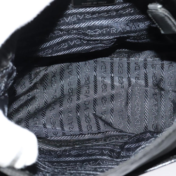 PRADA Shoulder Bag Leather Black Auth bs24581