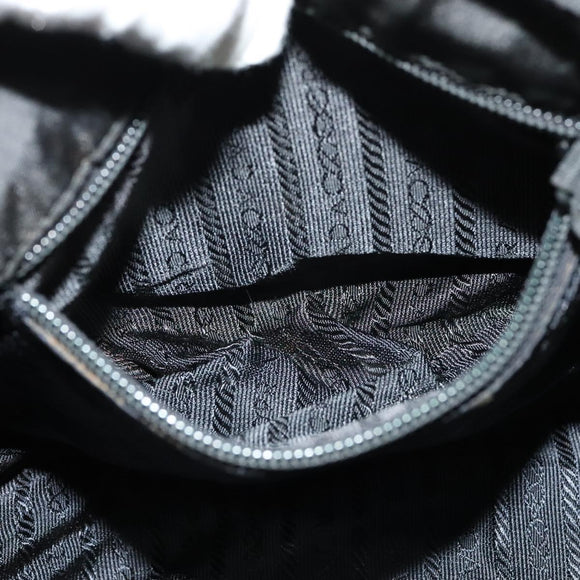 PRADA Shoulder Bag Leather Black Auth bs24581