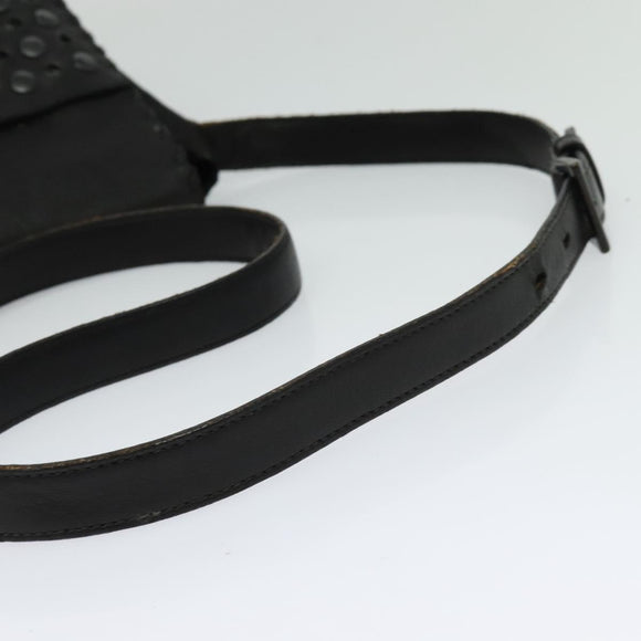 PRADA Shoulder Bag Leather Black Auth bs24581