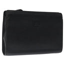 Burberrys Clutch Bag Leather Black Gold Auth bs24582-1