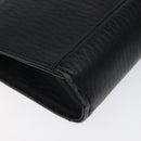 Burberrys Clutch Bag Leather Black Gold Auth bs24582-16