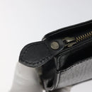 Burberrys Clutch Bag Leather Black Gold Auth bs24582-8