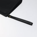 Burberrys Clutch Bag Leather Black Gold Auth bs24582-10