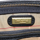 Burberrys Clutch Bag Leather Black Gold Auth bs24582-18