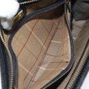 Burberrys Clutch Bag Leather Black Gold Auth bs24582-21