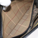 Burberrys Clutch Bag Leather Black Gold Auth bs24582-22