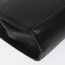 Burberrys Clutch Bag Leather Black Gold Auth bs24582-14