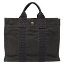 HERMES Her Line PM Tote Bag Canvas Gray Silver Auth bs24608-13