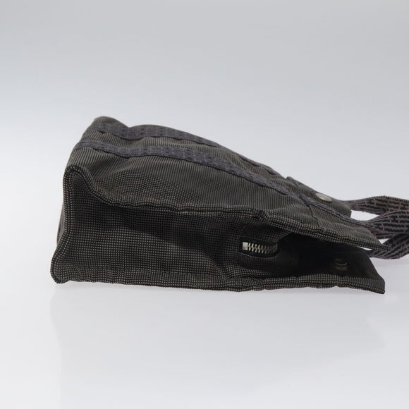 HERMES Her Line PM Tote Bag Canvas Gray Silver Auth bs24608