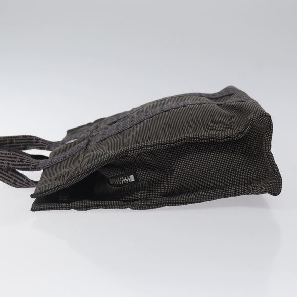 HERMES Her Line PM Tote Bag Canvas Gray Silver Auth bs24608