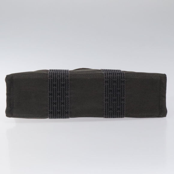 HERMES Her Line PM Tote Bag Canvas Gray Silver Auth bs24608