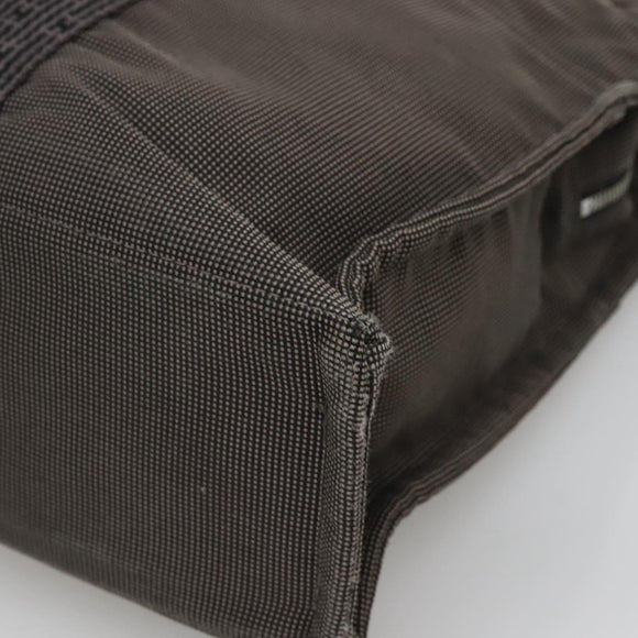 HERMES Her Line MM Tote Bag Canvas Gray Silver Auth bs24609