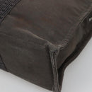 HERMES Her Line MM Tote Bag Canvas Gray Silver Auth bs24609-15