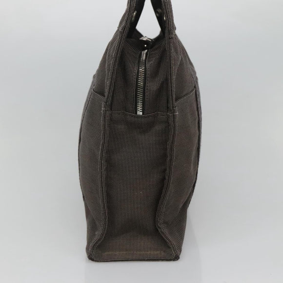 HERMES Her Line MM Tote Bag Canvas Gray Silver Auth bs24609