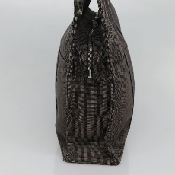 HERMES Her Line MM Tote Bag Canvas Gray Silver Auth bs24609