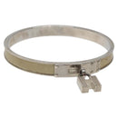 HERMES Bracelet Metal Beige Silver Auth bs24610-1