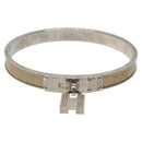 HERMES Bracelet Metal Beige Silver Auth bs24610-2