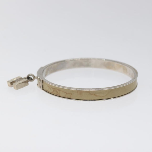 HERMES Bracelet Metal Beige Silver Auth bs24610