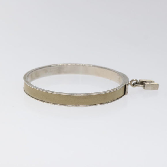 HERMES Bracelet Metal Beige Silver Auth bs24610