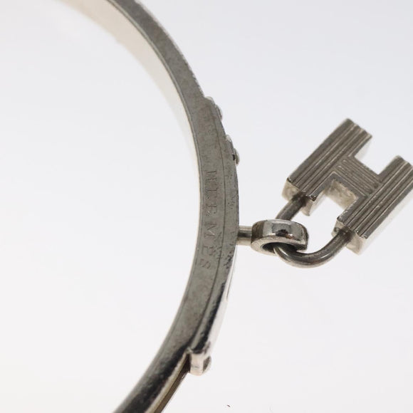 HERMES Bracelet Metal Beige Silver Auth bs24610