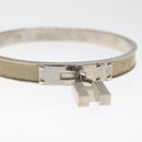 HERMES Bracelet Metal Beige Silver Auth bs24610-8