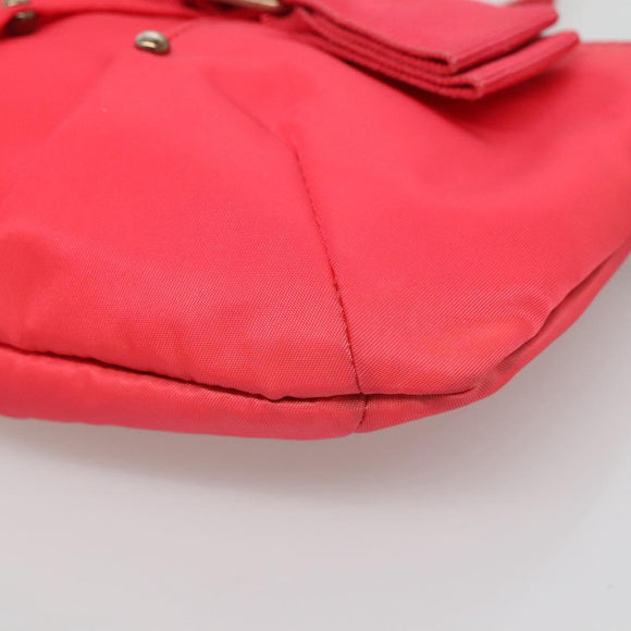 Salvatore Ferragamo Shoulder Bag Nylon Pink Gold Auth bs24618