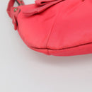 Salvatore Ferragamo Shoulder Bag Nylon Pink Gold Auth bs24618-14