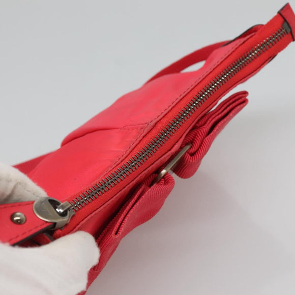 Salvatore Ferragamo Shoulder Bag Nylon Pink Gold Auth bs24618