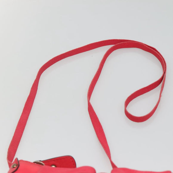 Salvatore Ferragamo Shoulder Bag Nylon Pink Gold Auth bs24618