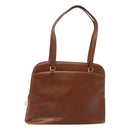 Salvatore Ferragamo Shoulder Bag Leather Brown Gold Auth bs24619-1