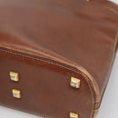 Salvatore Ferragamo Shoulder Bag Leather Brown Gold Auth bs24619-10