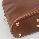 Salvatore Ferragamo Shoulder Bag Leather Brown Gold Auth bs24619-14