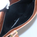 Salvatore Ferragamo Shoulder Bag Leather Brown Gold Auth bs24619-21