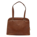 Salvatore Ferragamo Shoulder Bag Leather Brown Gold Auth bs24619-3