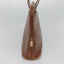 Salvatore Ferragamo Shoulder Bag Leather Brown Gold Auth bs24619-4