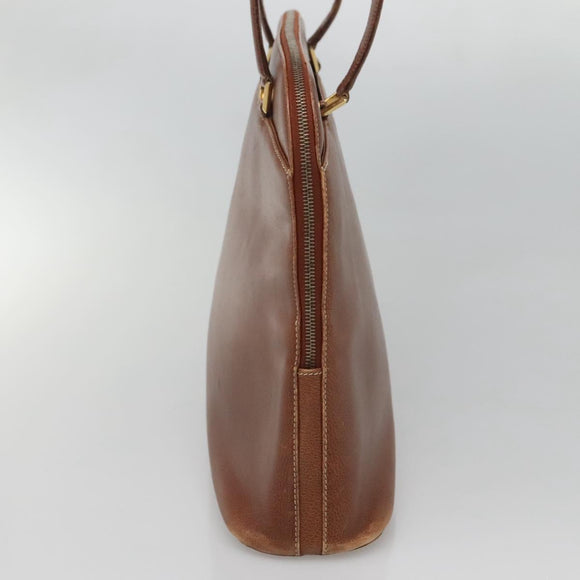 Salvatore Ferragamo Shoulder Bag Leather Brown Gold Auth bs24619