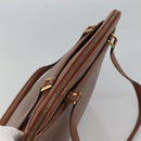 Salvatore Ferragamo Shoulder Bag Leather Brown Gold Auth bs24619-6