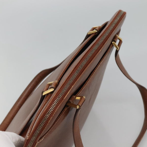 Salvatore Ferragamo Shoulder Bag Leather Brown Gold Auth bs24619